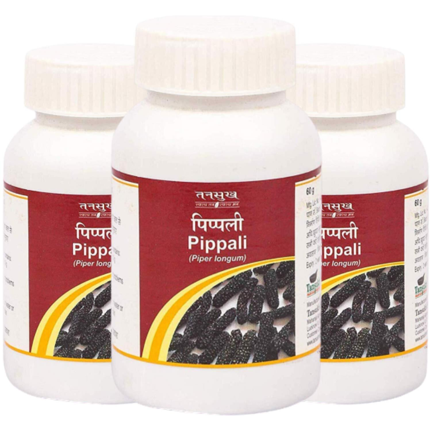 Tansukh Pippali Powder - Pack Of 3 (60G Each) Ayurvedic Pipali Churna, Long Pepper Piper Longum | Authentic Spice From India | Immunity Booster | Ideal For Cooking, Seasoning, And Ayurvedic Use