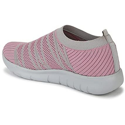 Marc Loire Slip-On Sneakers For Women, Lightweight & Comfortable Walking Sports Shoes Without Laces Pink - 8 Uk