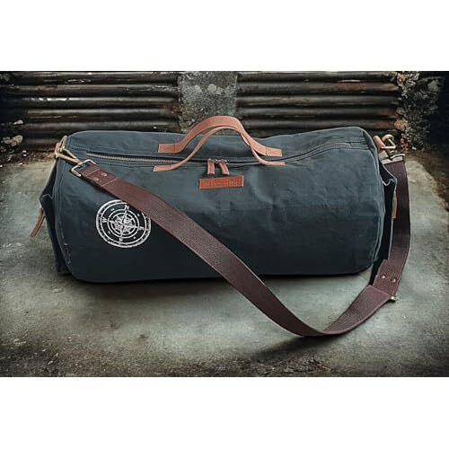 The House Of Tara Canvas Travel Duffle Bag 25 Litres | Sports Duffel | For Men And Women | Waterproof | Adjustable Removable Strap | Gym Bag | Luggage Garment Bag | Quick Access Pockets | Green Blue
