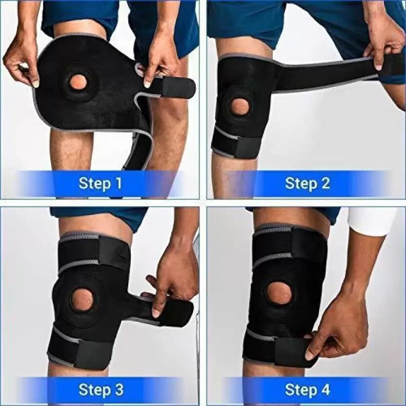 Fitput Premium Gym Knee Cap For Men Pain Relief (Pair/Grey,Black) Knee Band For Running Cycling Sports Jogging Workout Knee Pain Relief,2 Pcs