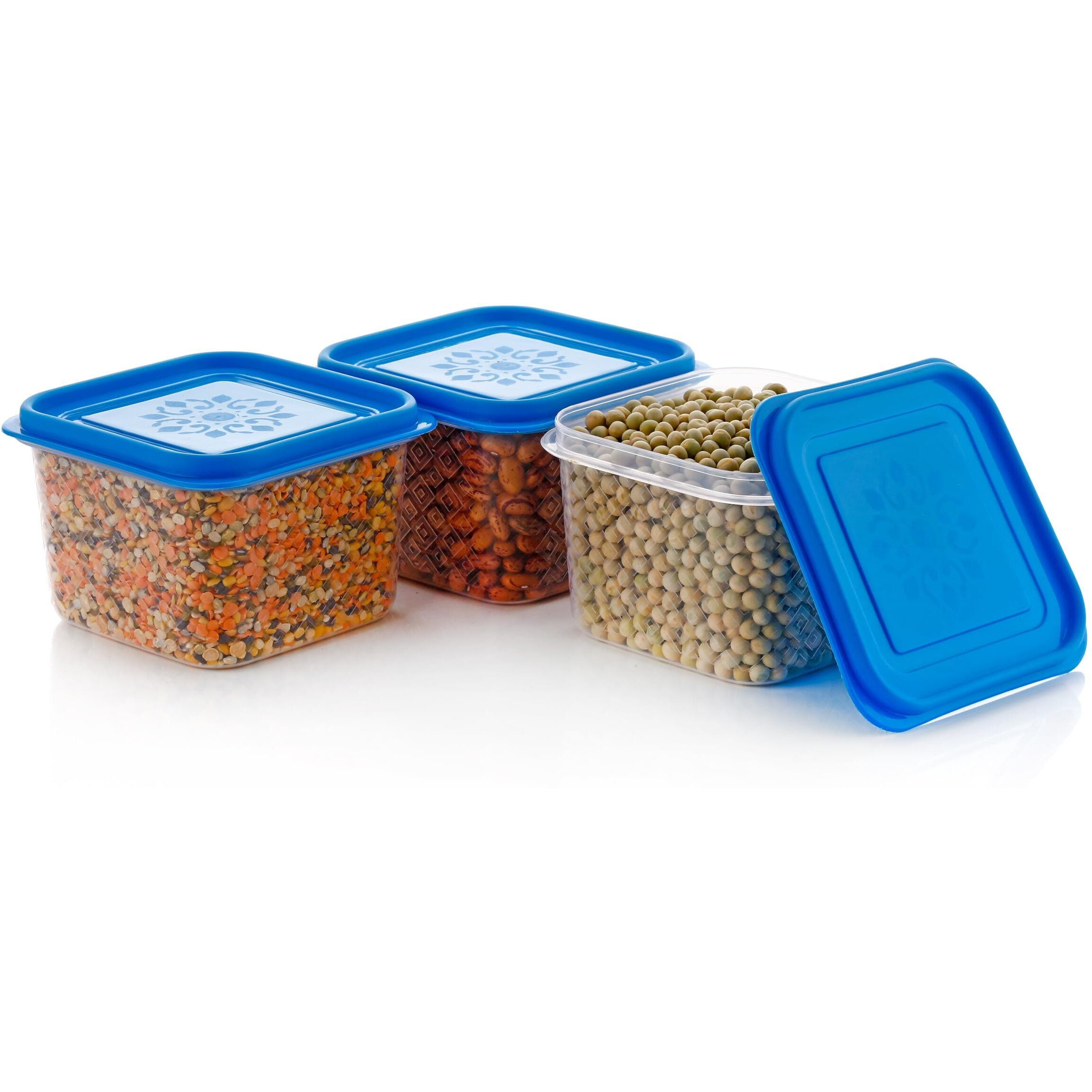 Hindstar Multipurpose Plastic Storage Jars And Kitchen Mate Classic Containers | Bpa-Free, Airtight Kitchen Container Set For Spices, Grains And More Items - Transparent (500Ml, Set Of 10)