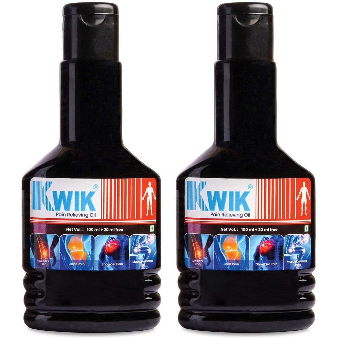 Ozone Kwik Pain Relief Oil With Cinnamomum & Mahanarayan Oil | Ayurvedic Pain Relief Oil | For Joint, Back, Knee, Shoulder & Muscle Pain | 120Ml (Pack Of 2)