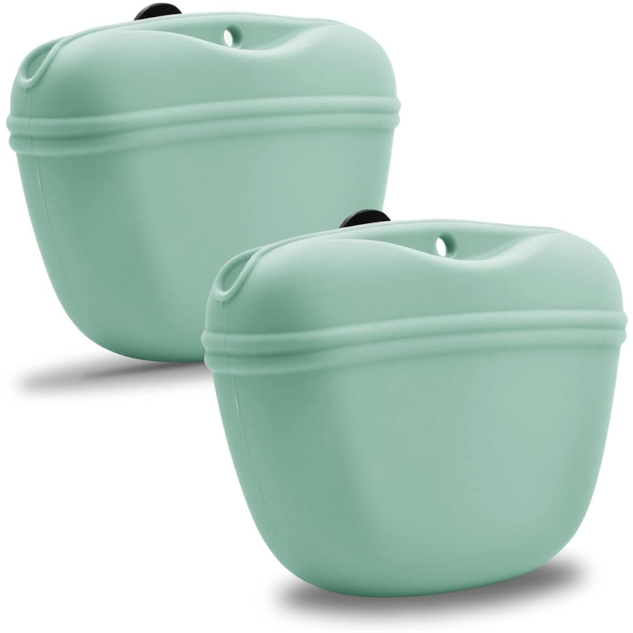 Foodie Puppies Portable Dog Treat Pouch Silicone Bag With Clip & Magnetic - (Food Clutch Bag, Mint) Pet Training, Travel, Walking Pouch For Outdoor Sports, Attach To Belt, Pant Or Backpack (Pack Of 2)