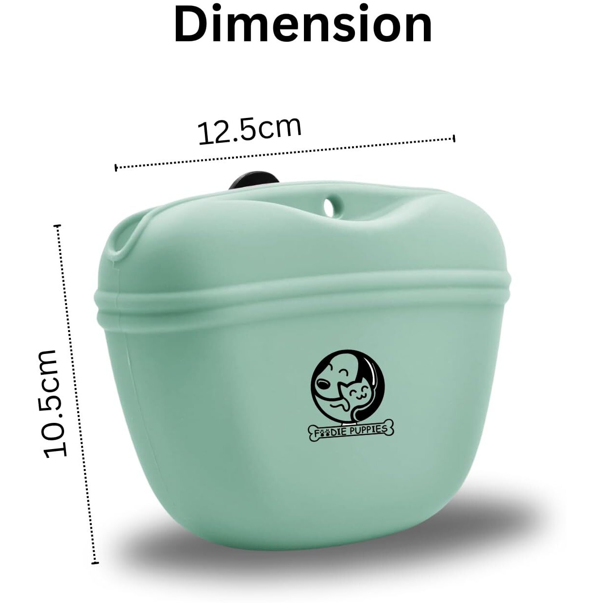 Foodie Puppies Portable Dog Treat Pouch Silicone Bag With Clip & Magnetic - (Food Clutch Bag, Mint) Pet Training, Travel, Walking Pouch For Outdoor Sports, Attach To Belt, Pant Or Backpack (Pack Of 2)