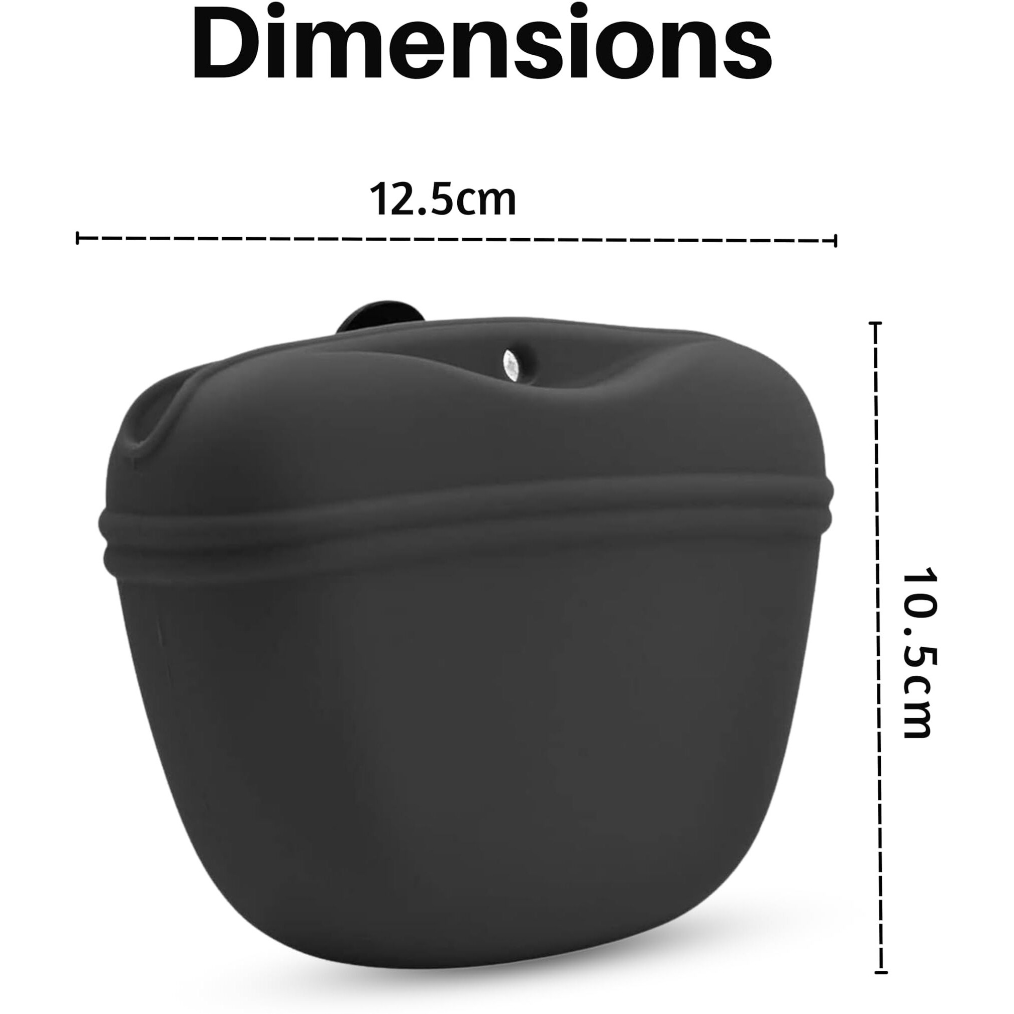 Foodie Puppies Portable Dog Treat Pouch Silicone Bag With Clip & Magnetic - (Food Clutch Bag, Black) Pet Training, Travel, Walking Pouch For Outdoor Sports, Attach To Belt, Pant Or Backpack (Pack Of2)