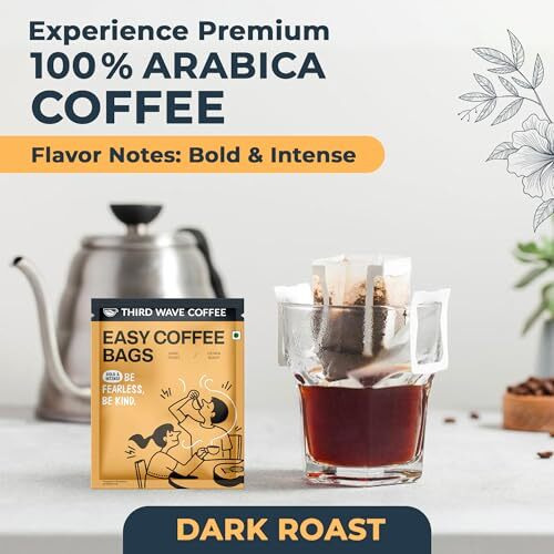 Third Wave Coffee Vienna Roast, Easy Coffee Bags, Dark Roast, Arabica Coffee, Ground Coffee, Pack Of 10 Bags