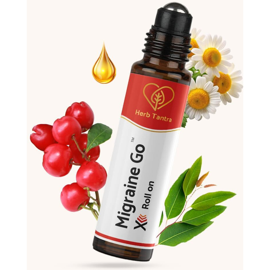Herb Tantra Migraine Go & Migraine Go X Roll On Starter Combo For Relief From Migraine & Headache | 100% Natural Essential Oils | Ayurvedic Liquid Balm
