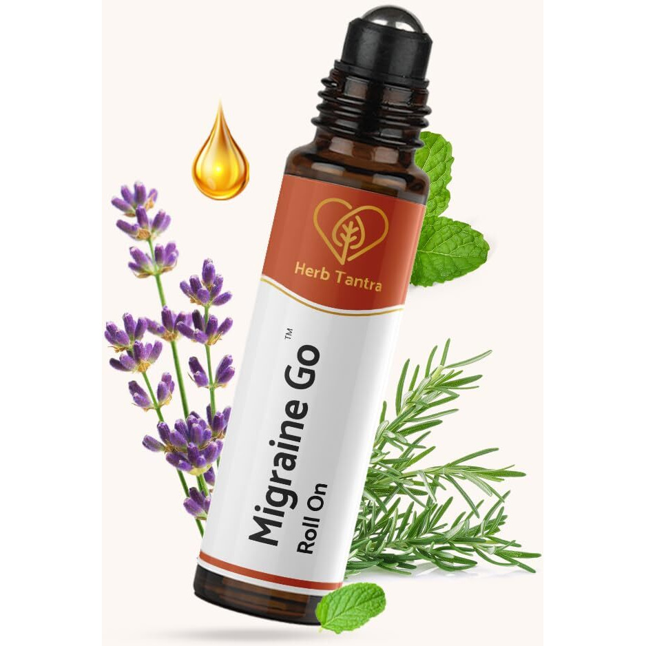 Herb Tantra Migraine Go & Migraine Go X Roll On Starter Combo For Relief From Migraine & Headache | 100% Natural Essential Oils | Ayurvedic Liquid Balm