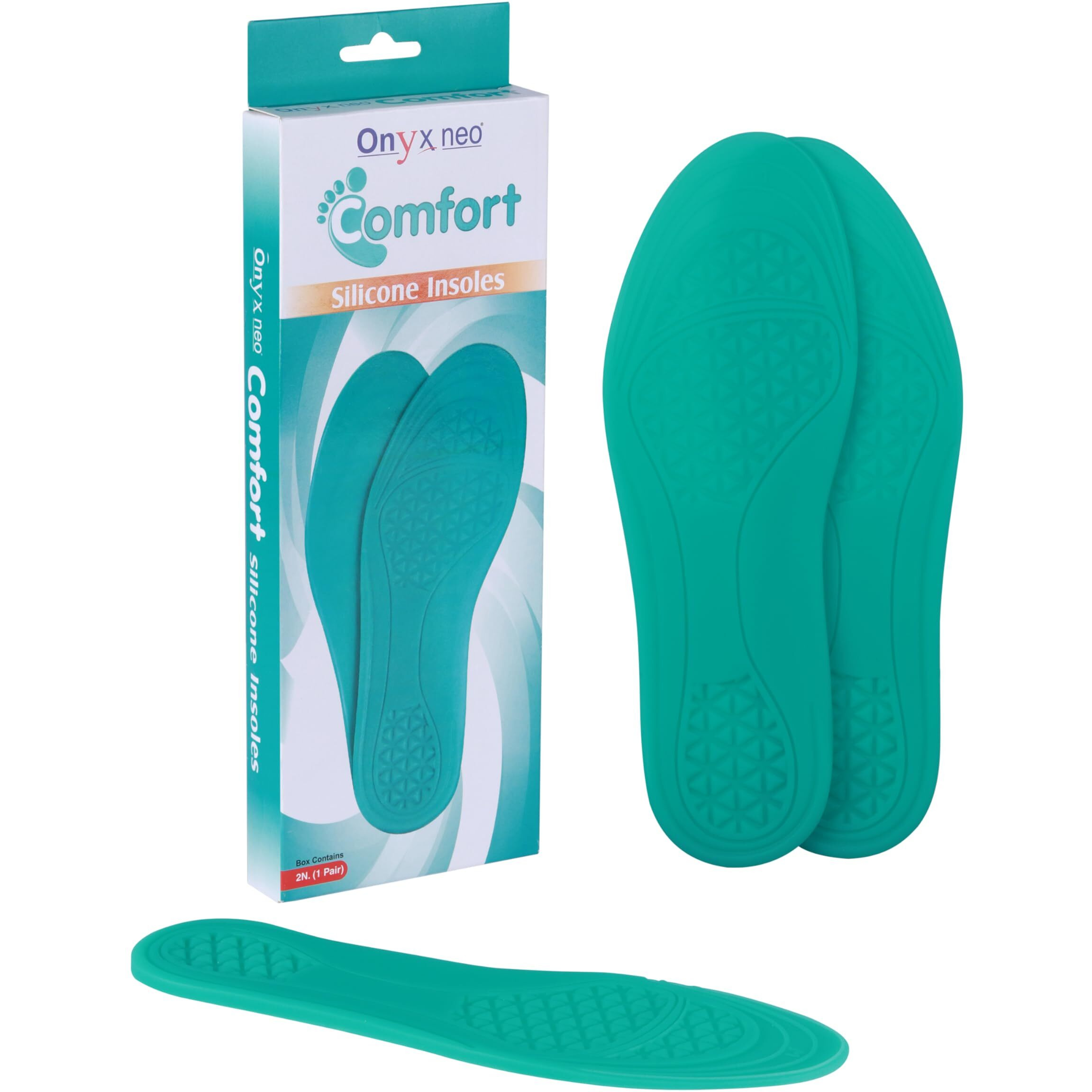 Onyxneo Comfort Silicone Gel Insole Pair For Walking, Running, Sports, Formal & Safety Shoes-All Day Comfort- S (Uk Size 4-5.5)
