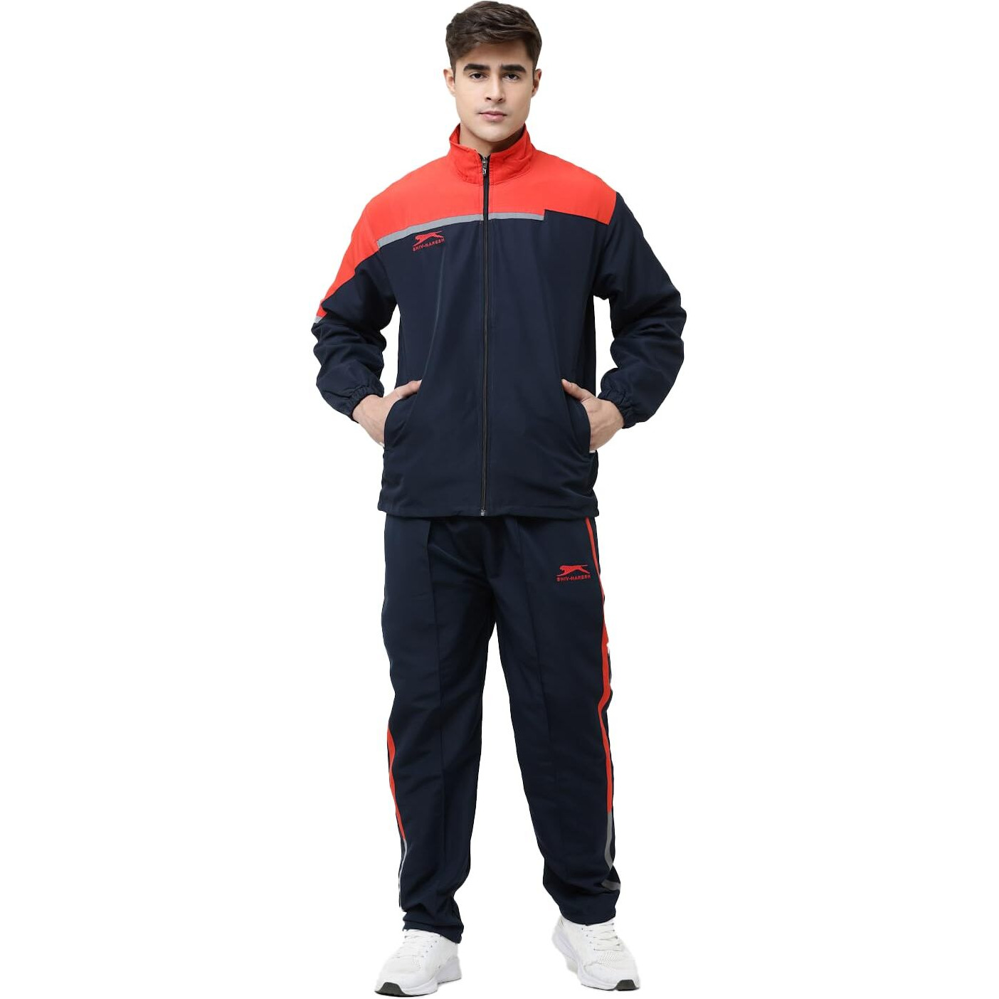 Shiv Naresh Track Suit For Men | Regular Fit | Sports Wear | Moisture Wicking | Navy/Red | Style No. 421B, Sports Suit