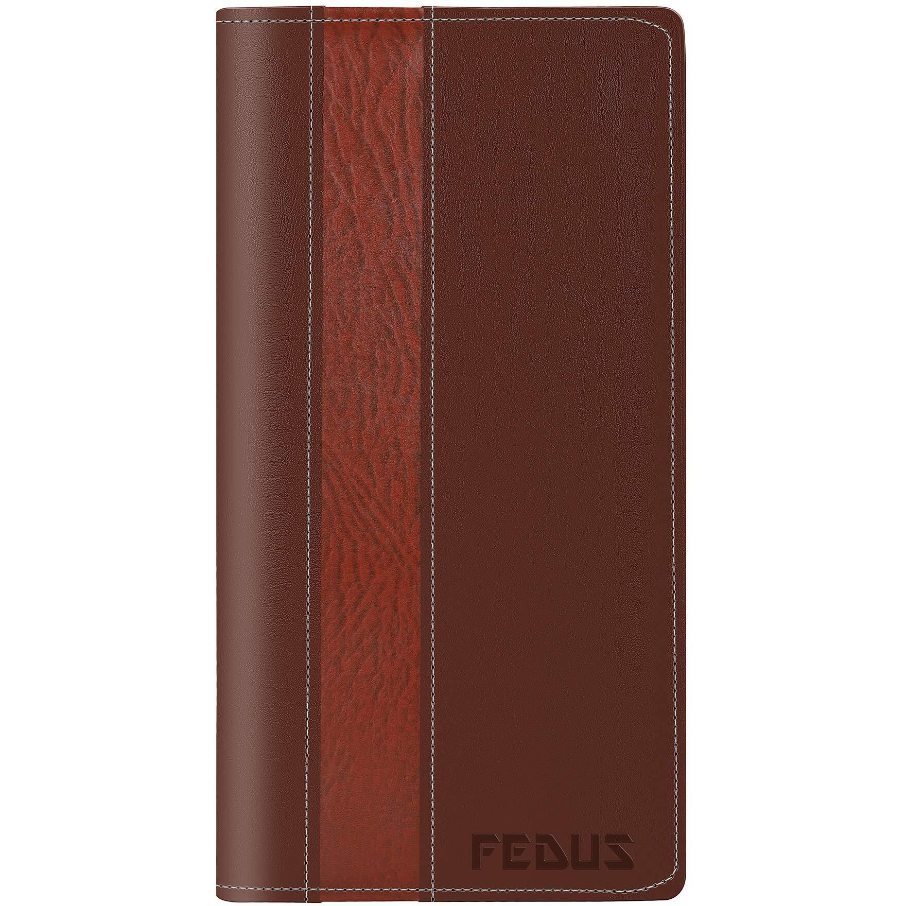 Fedus Cheque Book Holder, Vegan Leather Expanding Handmade Multiple Cheque Book Holder For Cards, Women/Men Cheque Book Wallet, Traveling Wallets, Checkbook Holder, Documents Holder For Office & Home