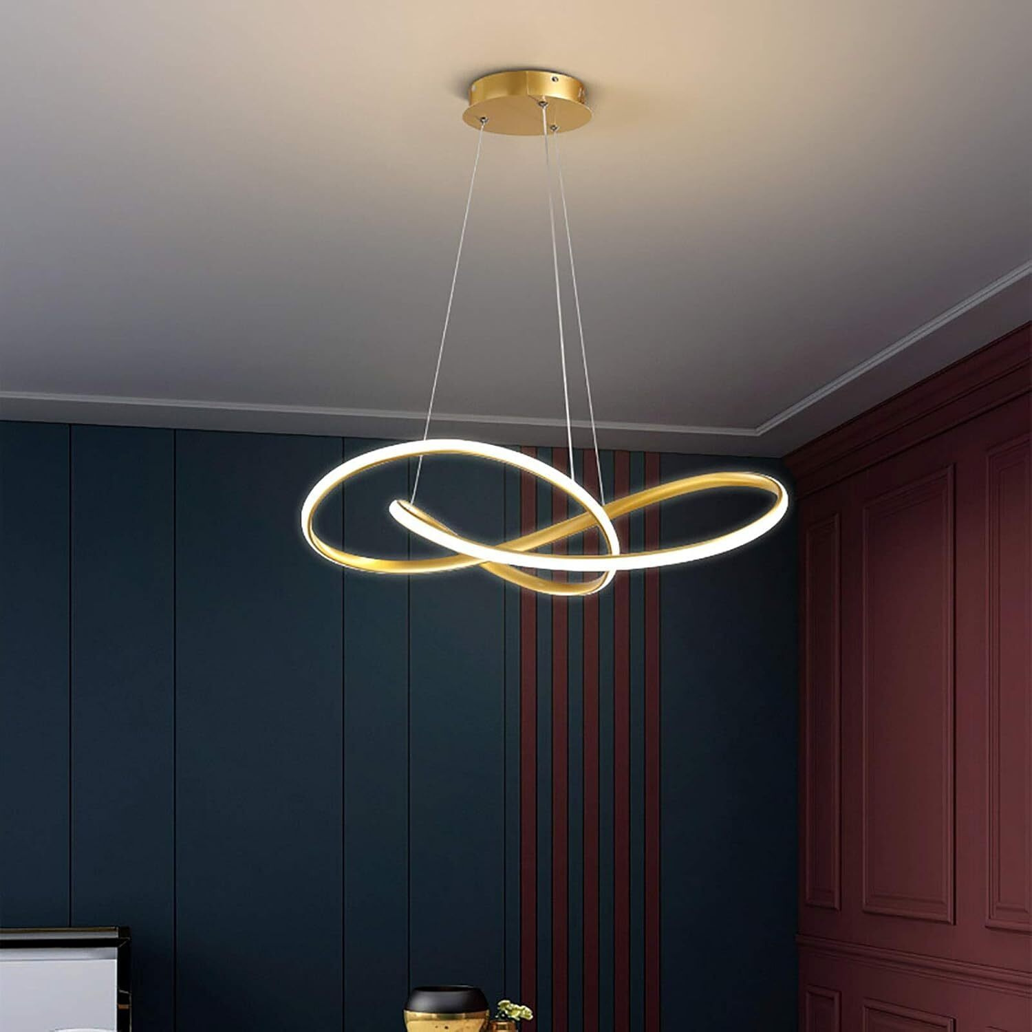 Gauvik Nordic Modern Style Led Gold Creative 3-Color Led Chandelier, /Hanging Lamp/Ceiling Light For Bedroom, Living Room, Restaurants, Dining, Coffee Shop, Home And Office.