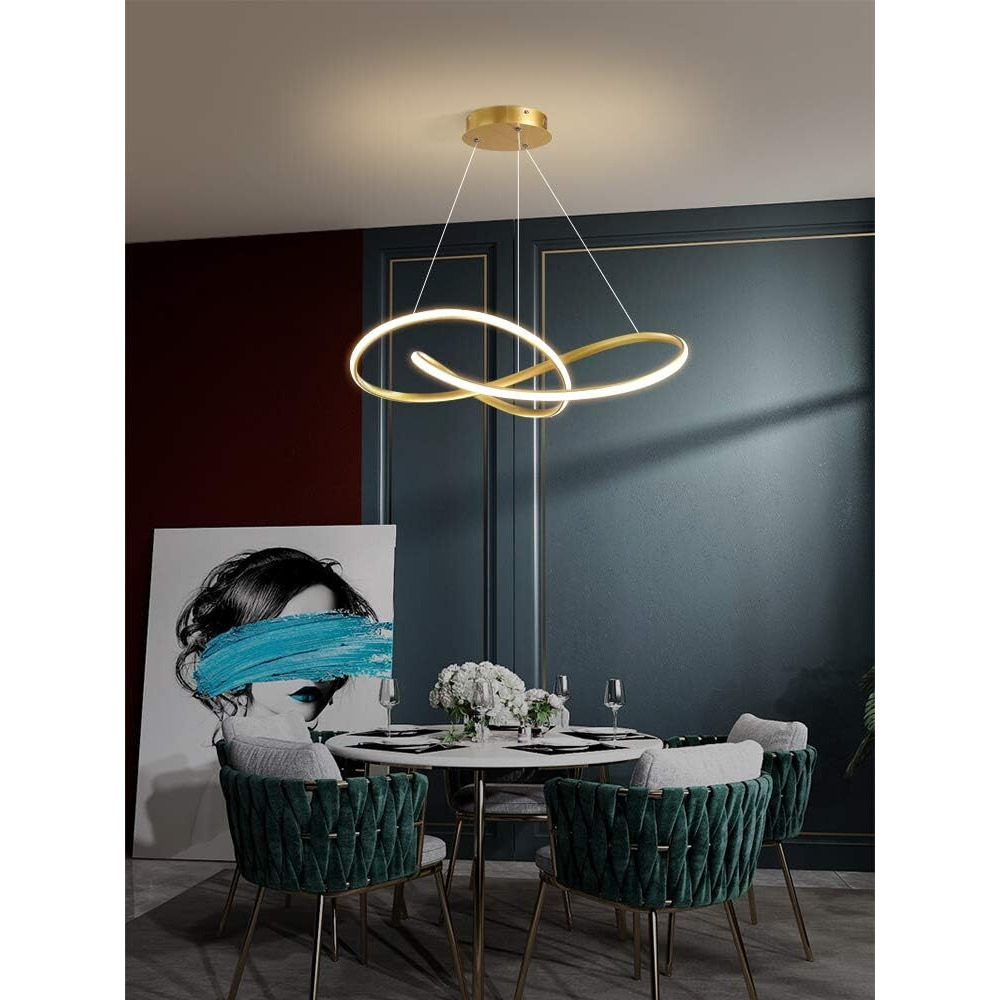 Gauvik Nordic Modern Style Led Gold Creative 3-Color Led Chandelier, /Hanging Lamp/Ceiling Light For Bedroom, Living Room, Restaurants, Dining, Coffee Shop, Home And Office.