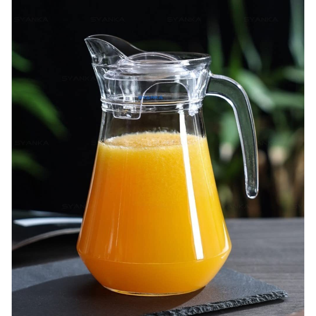 Kikiluxxa Water Jug 1.5 Litre With Lid,Iced Tea Pitcher, Water Jug, Hot Cold Water, Milk And Juice Beverage Carafes (Trinayo Jug)
