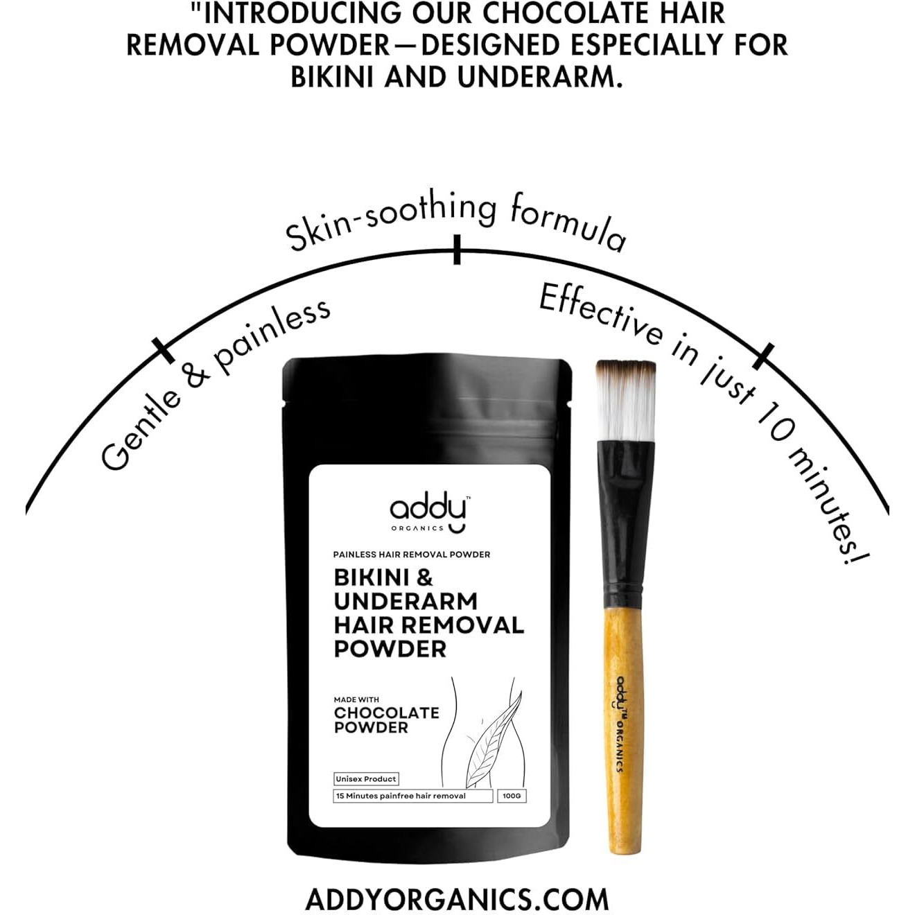 Addy Organics Herbal Face Wax Powder For Women - 7-Minute Natural & Painless Hair Removal,Ayurvedic Wax For All Skin Types,Cleans Dead Skin & D-Tans -100 G (Pack Of 1,Bikini Wax)
