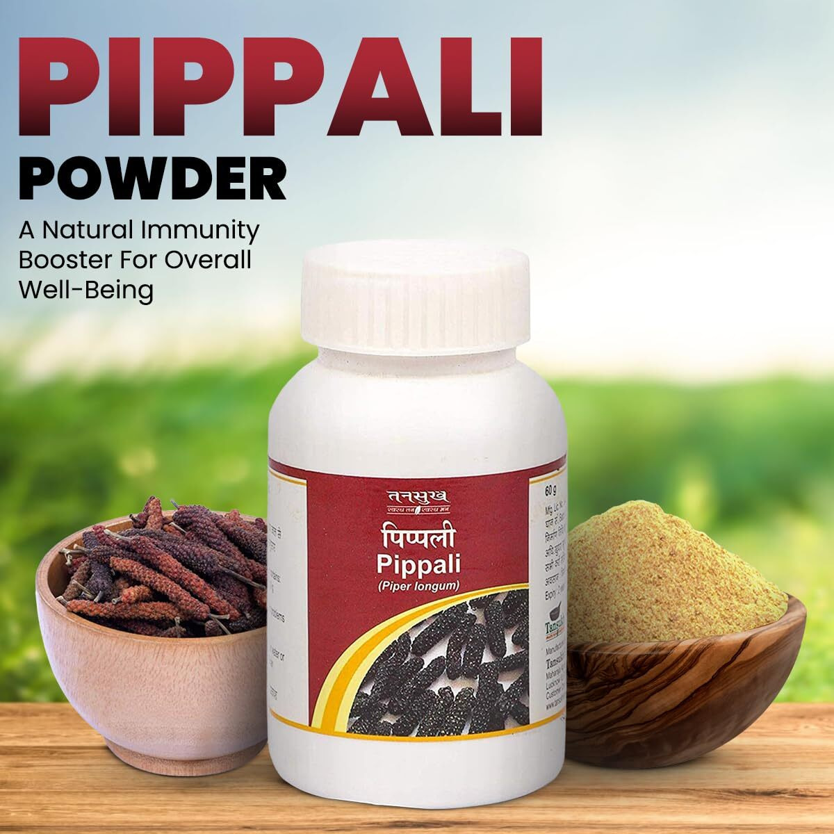 Tansukh Pippali Powder- Pack Of 2 (60G Each) Ayurvedic Pipali Churna, Long Pepper Piper Longum | Authentic Spice From India | Immunity Booster | Ideal For Cooking, Seasoning, And Ayurvedic Use