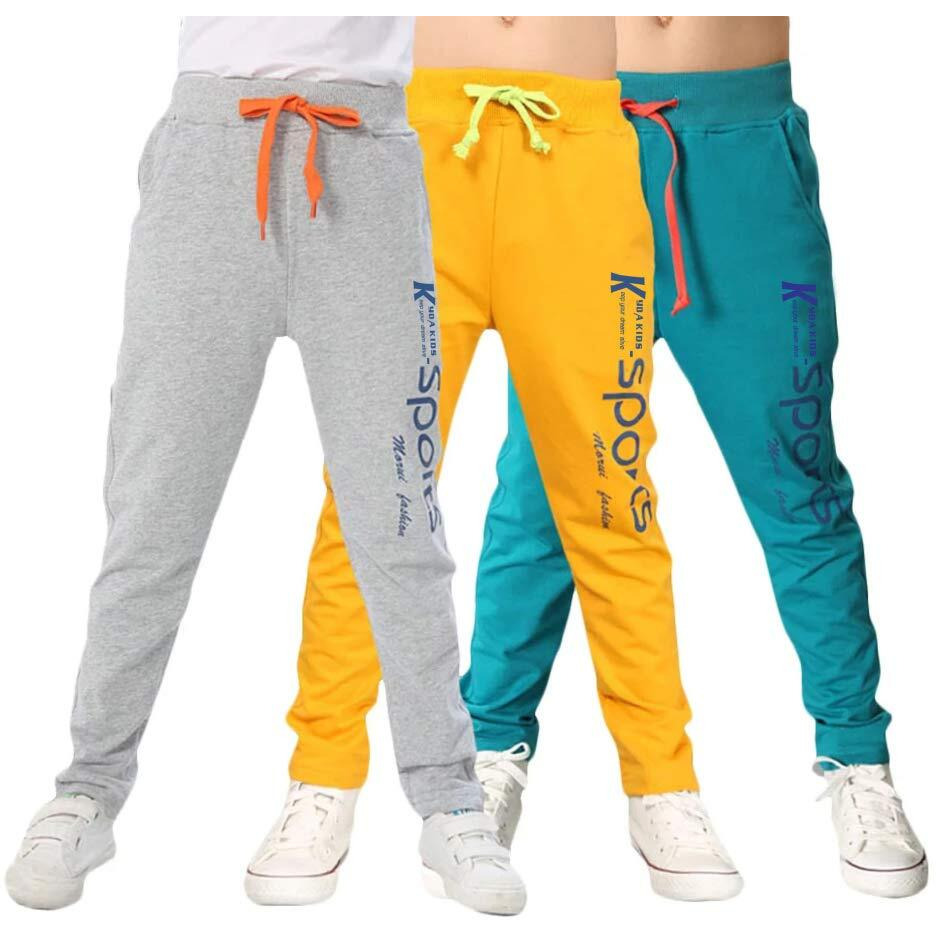 Kyda Kids 100% Cotton Boys Summer Track Pant-Regular Fit Printed Sports Pants For Boy's,Multicolor,13-14 Years(Pack Of 3)