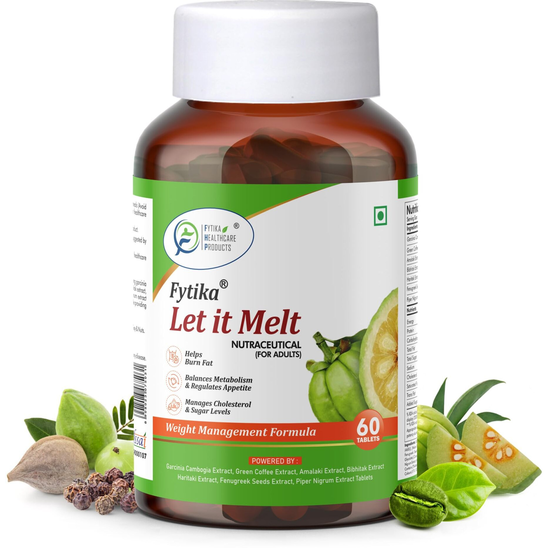 Fytika Healthcare Products Let It Melt Weight Management Formula | Garcinia Cambogia, Green Coffee, Triphala |Formula For Men & Women (2)
