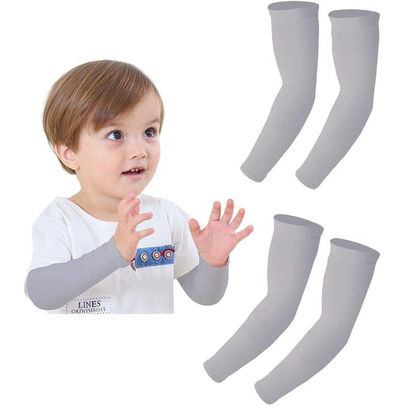 Mizuna Arm Sleeve For Kids Toddlers Unisex Sports Compression Sun Protection Upf 50Cooling Tattoo Cover Up Cycling Cricket Riding Golf Football Running Winter Grey Grey