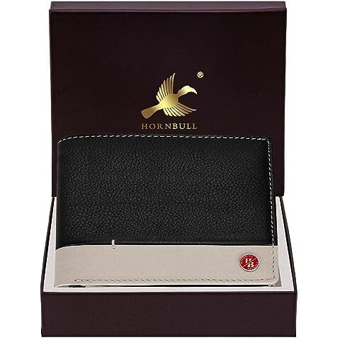 Hornbull Jackson Black Purse | Branded Quality Mens Wallet With Rfid Blocking | Wallets Men Genuine Leather | Purse Men Leather (Black1)