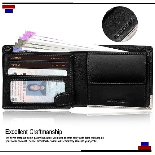 Hornbull Jackson Black Purse | Branded Quality Mens Wallet With Rfid Blocking | Wallets Men Genuine Leather | Purse Men Leather (Black1)