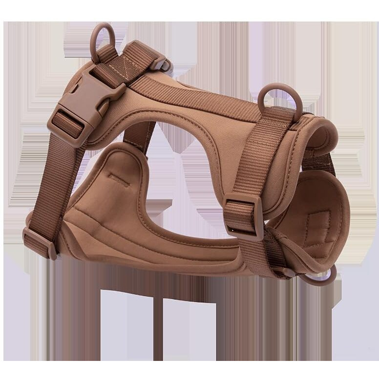Blingpets No-Pull/No Choke Comfortable Dog Vest Harness, Ultralight Breathable Mesh Traction Strap, Easy To Clean, Adjustable Soft Padded Vest For Dogs, Stylish & Modern(Coffee, Large)