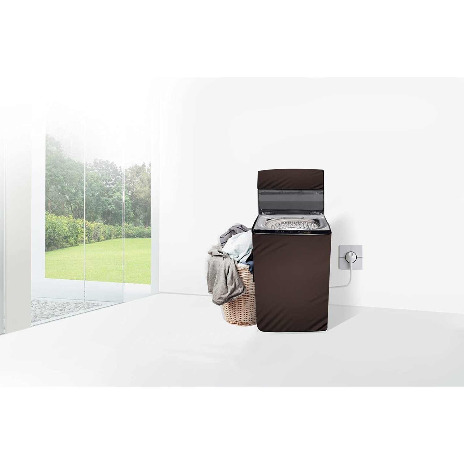 Stylista Top Load Fully Automatic Washing Machine Cover Compatible For Samsung 6 Kg, 6.2 Kg, 6.5 Kg, 7 Kg & 7.5 Kg Coffee