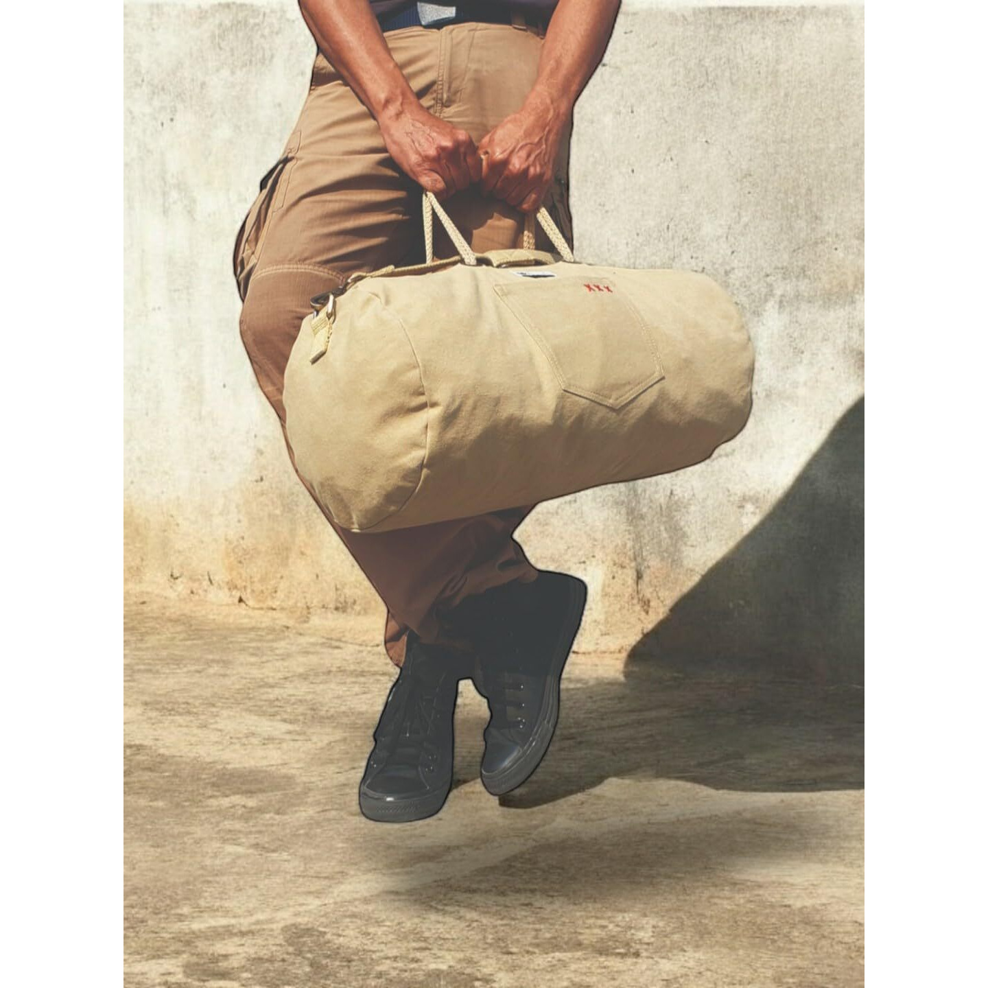The House Of Tara Canvas Travel Duffle Bag 40 Litres | Sports Duffel | For Men And Women | Waterproof | Adjustable Removable Strap | Gym Bag | Luggage Garment Bag | Quick Access Pockets | Flax Yellow
