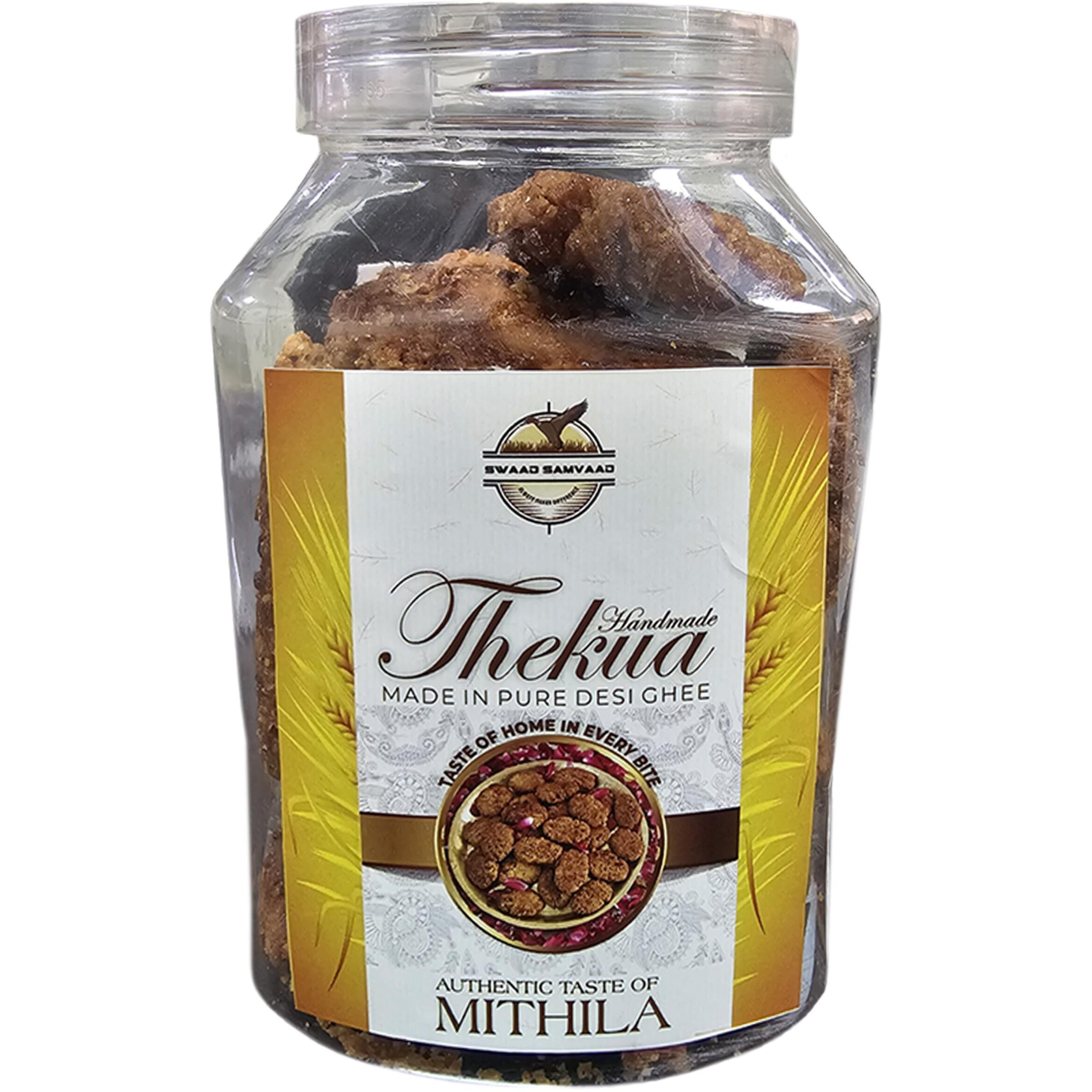 Swaad Samvaad Crispy Thekua, High Fibre Handmade Cookies, Bihari Traditional Healthy Snack Pure Wheat Flour, Jaggery, Desi Ghee Thekua, Traditional Bihari Thekua, Wheat, Jaggery Biscuits (1 Kilo Gram, 1, Count)