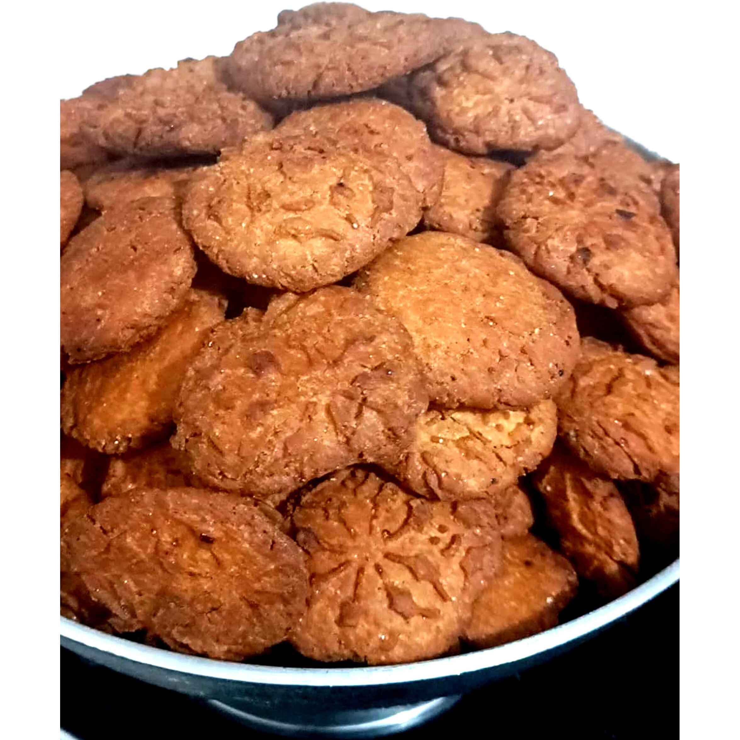 Swaad Samvaad Crispy Thekua, High Fibre Handmade Cookies, Bihari Traditional Healthy Snack Pure Wheat Flour, Jaggery, Desi Ghee Thekua, Traditional Bihari Thekua, Wheat, Jaggery Biscuits (1 Kilo Gram, 1, Count)