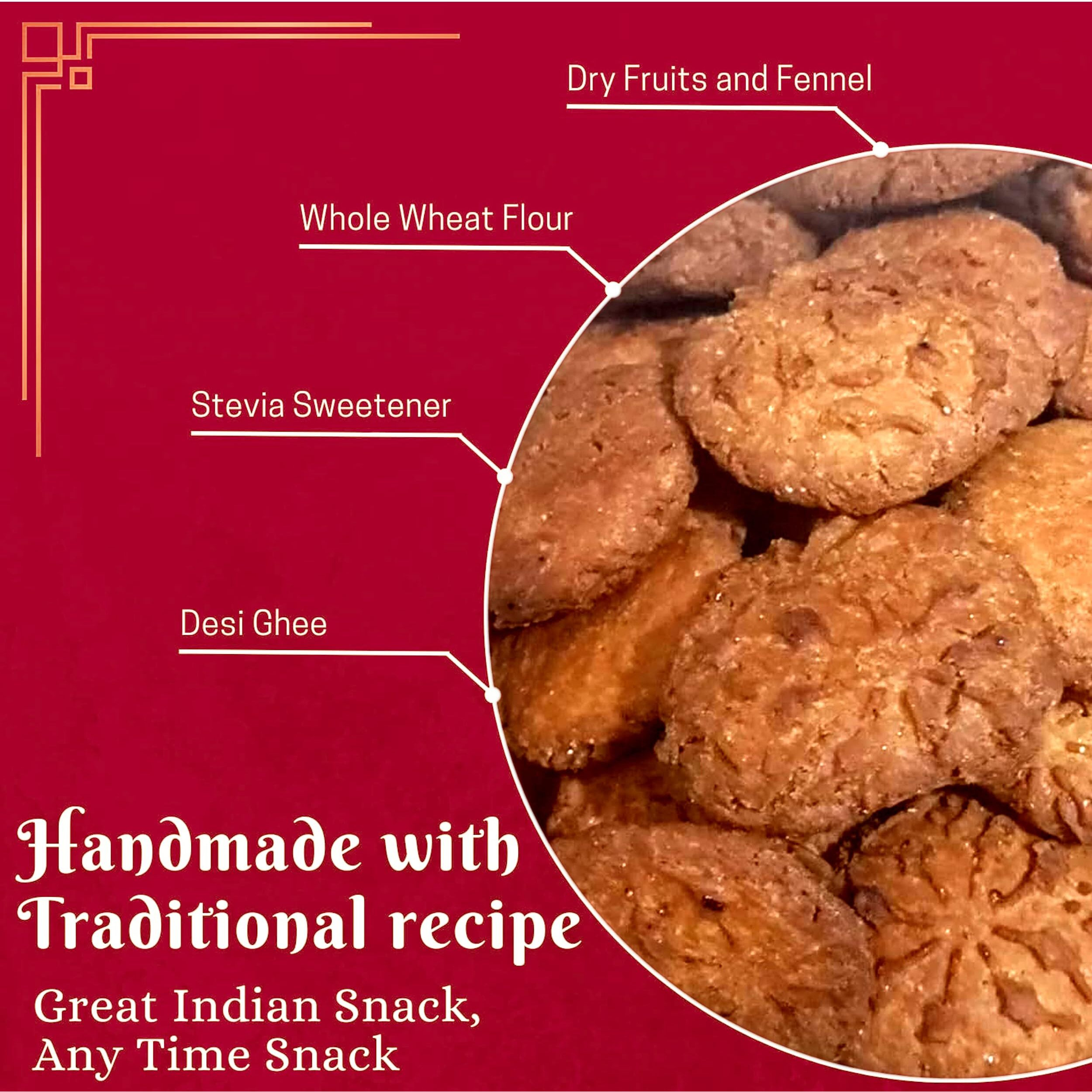 Swaad Samvaad Crispy Thekua, High Fibre Handmade Cookies, Bihari Traditional Healthy Snack Pure Wheat Flour, Jaggery, Desi Ghee Thekua, Traditional Bihari Thekua, Wheat, Jaggery Biscuits (1 Kilo Gram, 1, Count)