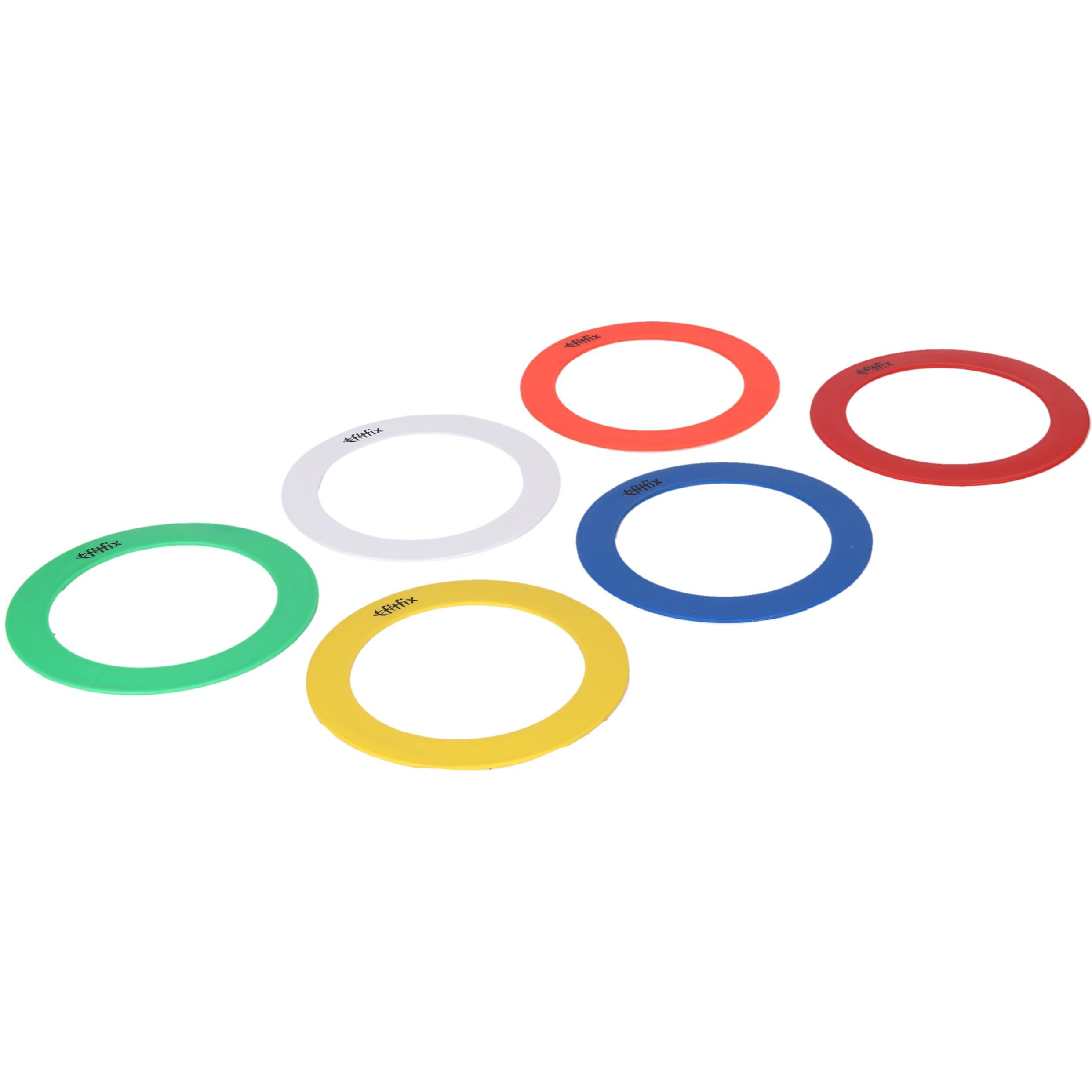Fitfix Polyproplene Juggling Magician Rings, Sports Rings For Kids, Boys And Girls For Age 5+, Set Of 6 Size Diameter 24 Cm / 9 Inches,Assorted