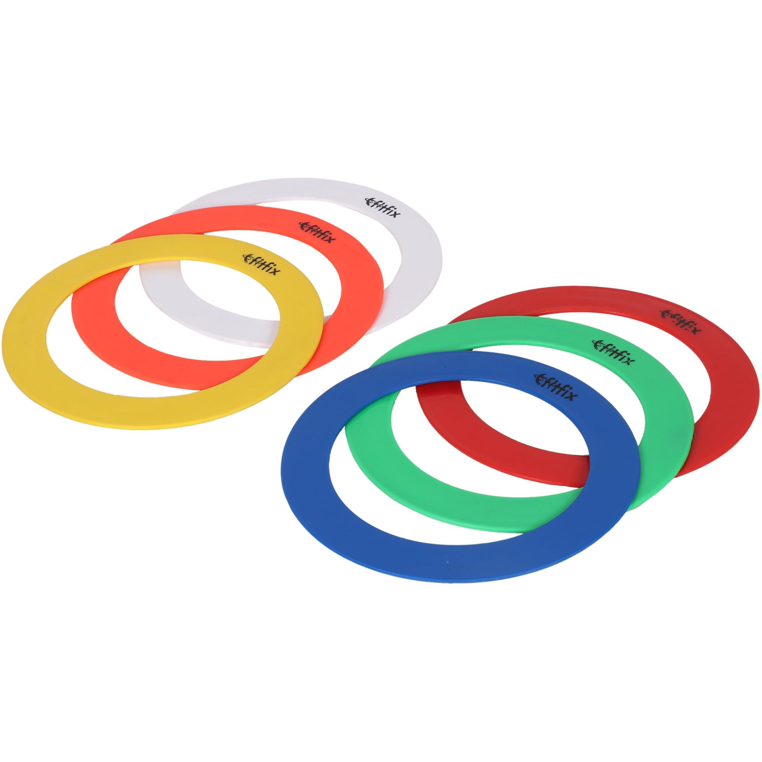 Fitfix Polyproplene Juggling Magician Rings, Sports Rings For Kids, Boys And Girls For Age 5+, Set Of 6 Size Diameter 24 Cm / 9 Inches,Assorted
