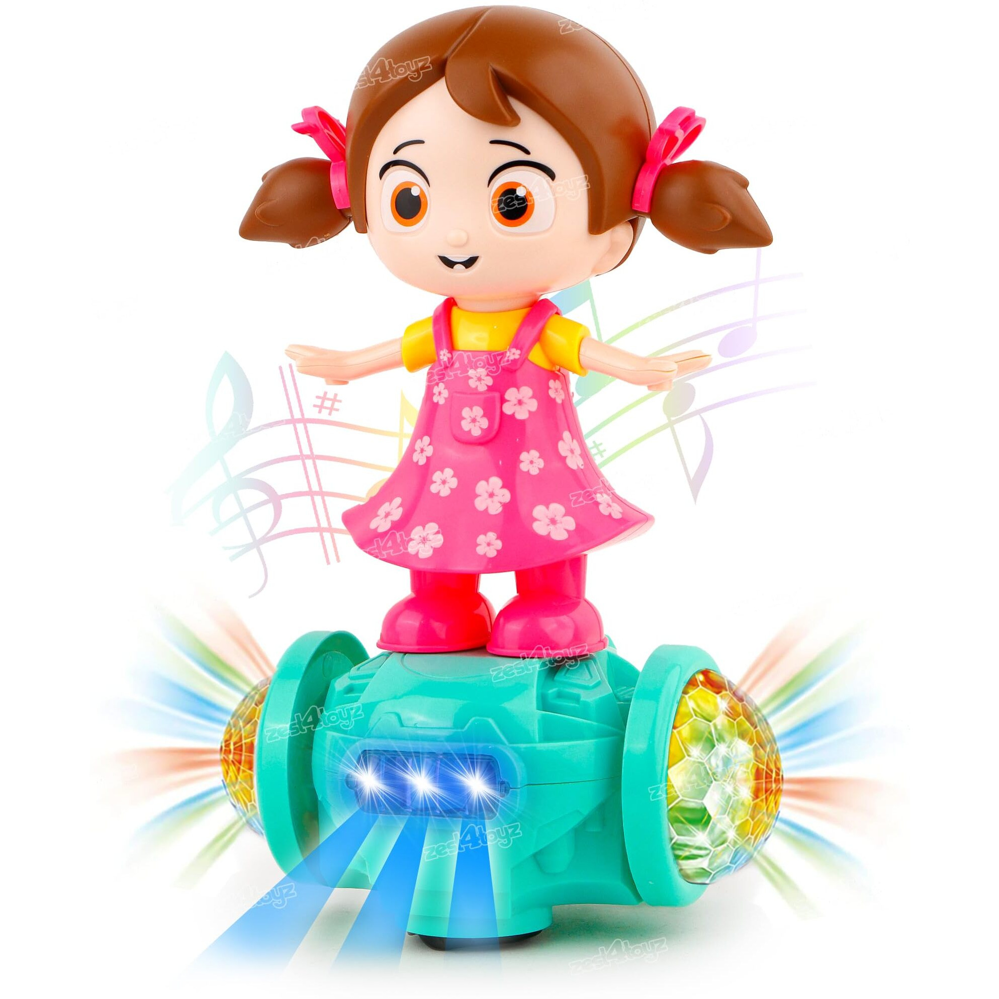 Zest 4 Toyz 360 Degree Rotating Musical Dancing Girl Toy, Dancing Doll With Flashing Lights & Bump And Go Action, Activity Play Center Toy For Kid Early Learning Educational Toys For Toddlers
