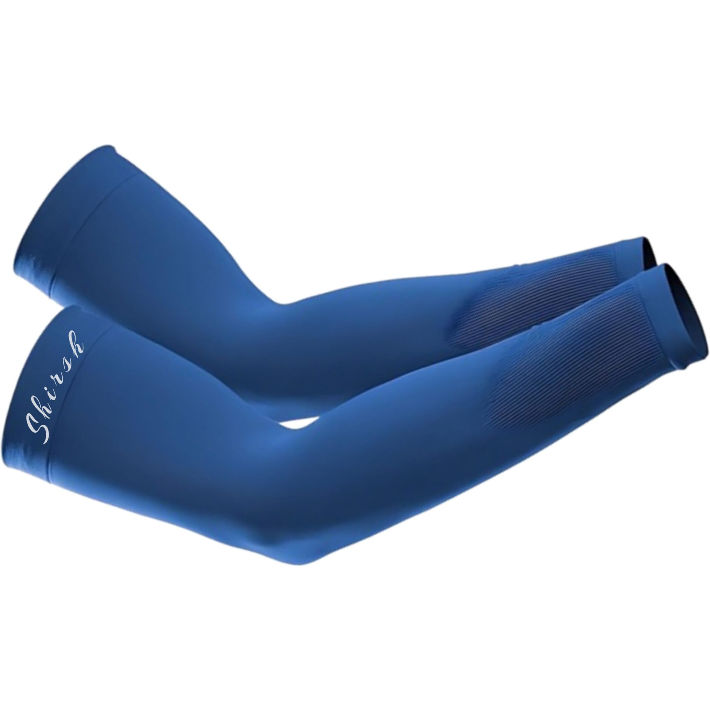 Shirsh Uv Sun Protection Compression Arm Sleeves For Men & Women,Cooling Athletic Sports Sleeve For Football,Golf,Volleyball,Cricket - 1 Pair (Dark Blue)