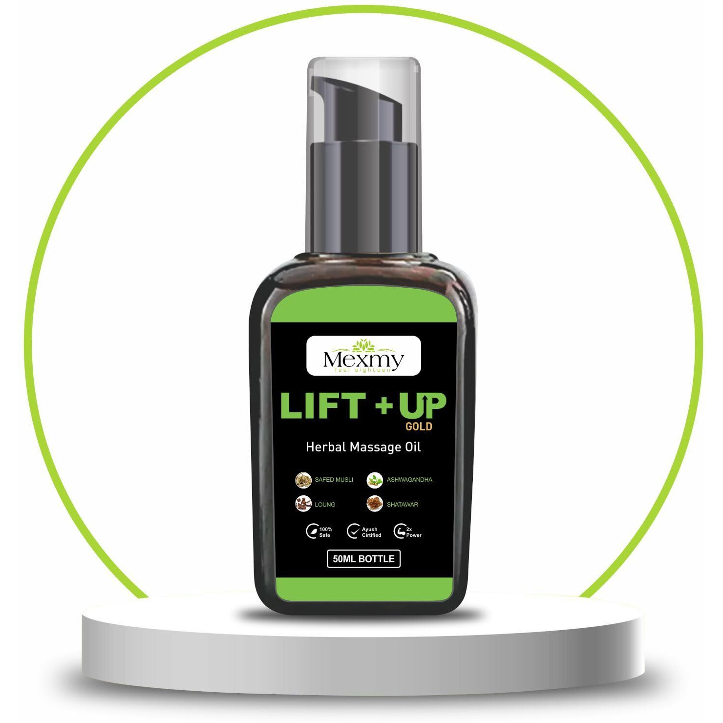 Mexmy Feel Eighteen Lift-Up Massage Oil For Men 100% Pure And Natural - 50 Ml | Original Lift Up Oil | Ayurvedic Lift Up Oil For Men
