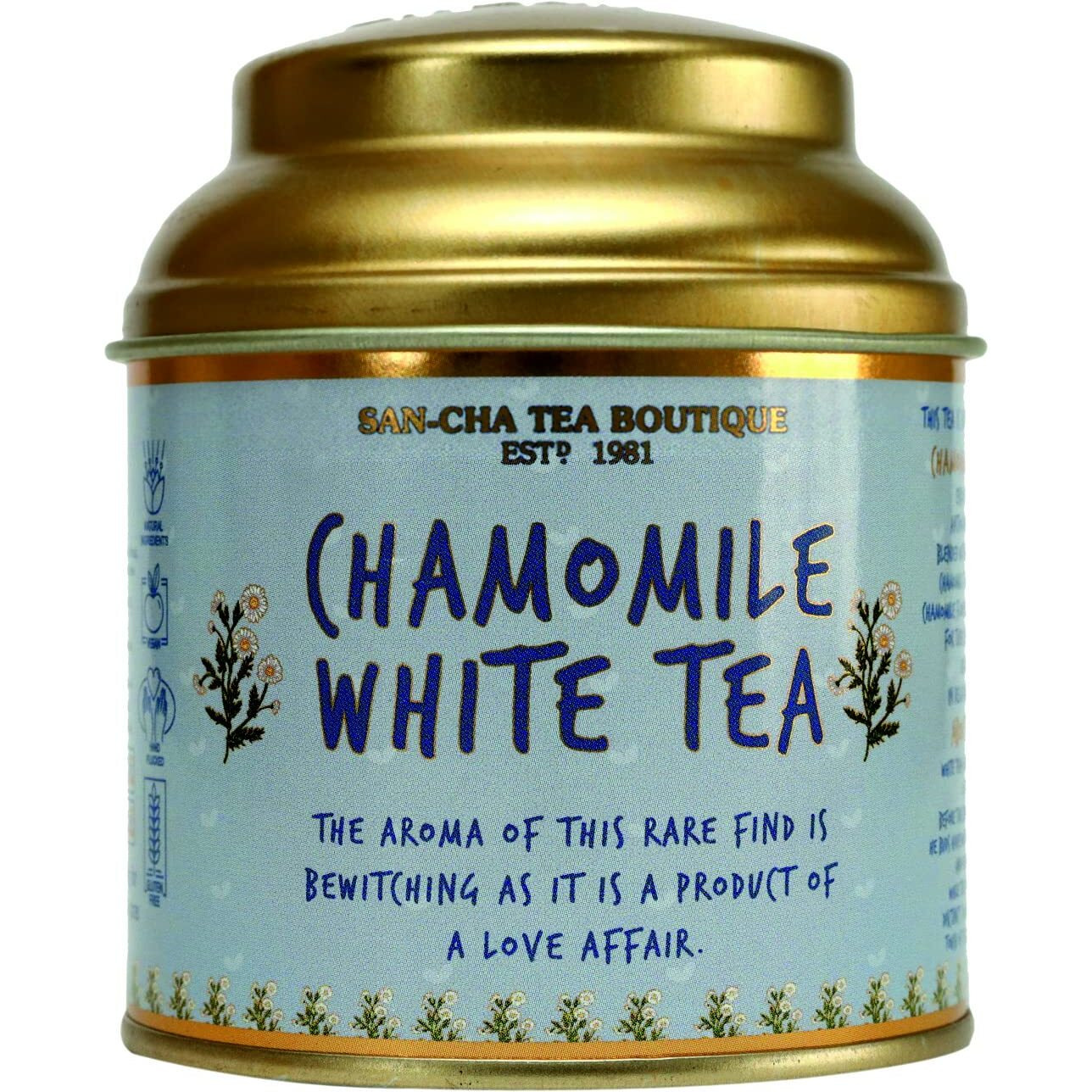 Sancha Tea Boutique, Chamomile White Tea, 25G Silver Needle White Tea Buds, Antioxidant Rich, Supports Calm & Relaxation