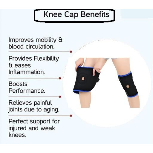 Fitput Knee Caps For Women For Pain Relief (Pair/Blue) Knee Cap For Men Sports Knee Brace For Knee Pain Relief Products