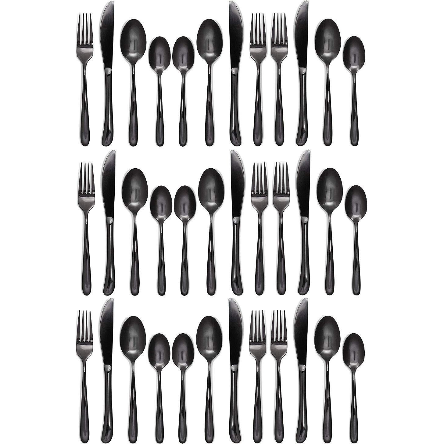 Anh Mart Restaurant Home Hotel Matte Set, Satin Finish Stainless Steel Flatware Set, Tableware Cutlery Set Utensils For Kitchens [Dinner Fork-Tea Spoon-Salad Spoon-Knife] (Set Of 36)