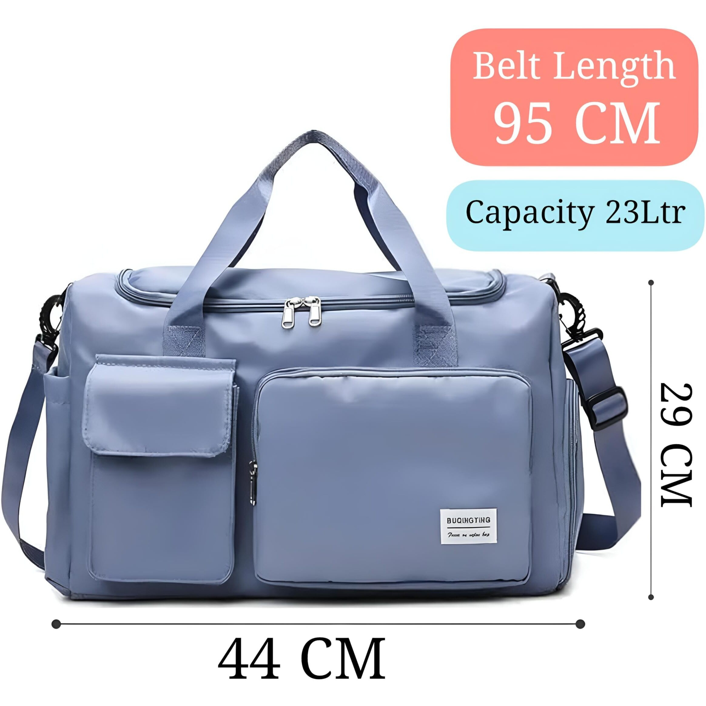 Verat Travel Duffle Bag Sports Gym Shoulder Bag For Women With Wet Pocket & Shoe Compartment Weekender Overnight Travel Luggage Bag Cosmetic Storage (44 X 18 X 29 Cm) (Blue)