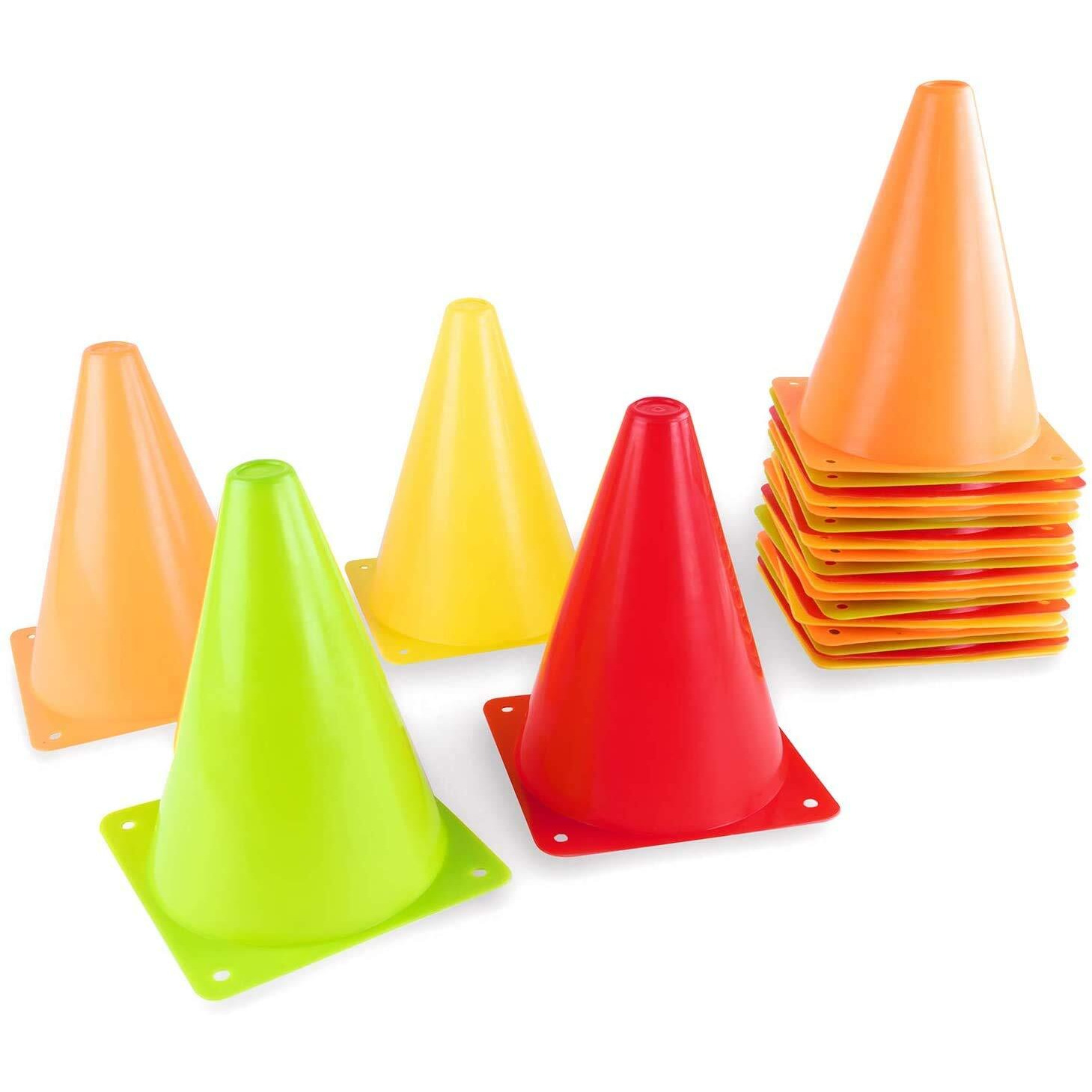 Toyshine 6 Inches Plastic Multicolored Stacking Cones | Perfect For Sports Training | Set Of 6, Assorted Color (Sstp)