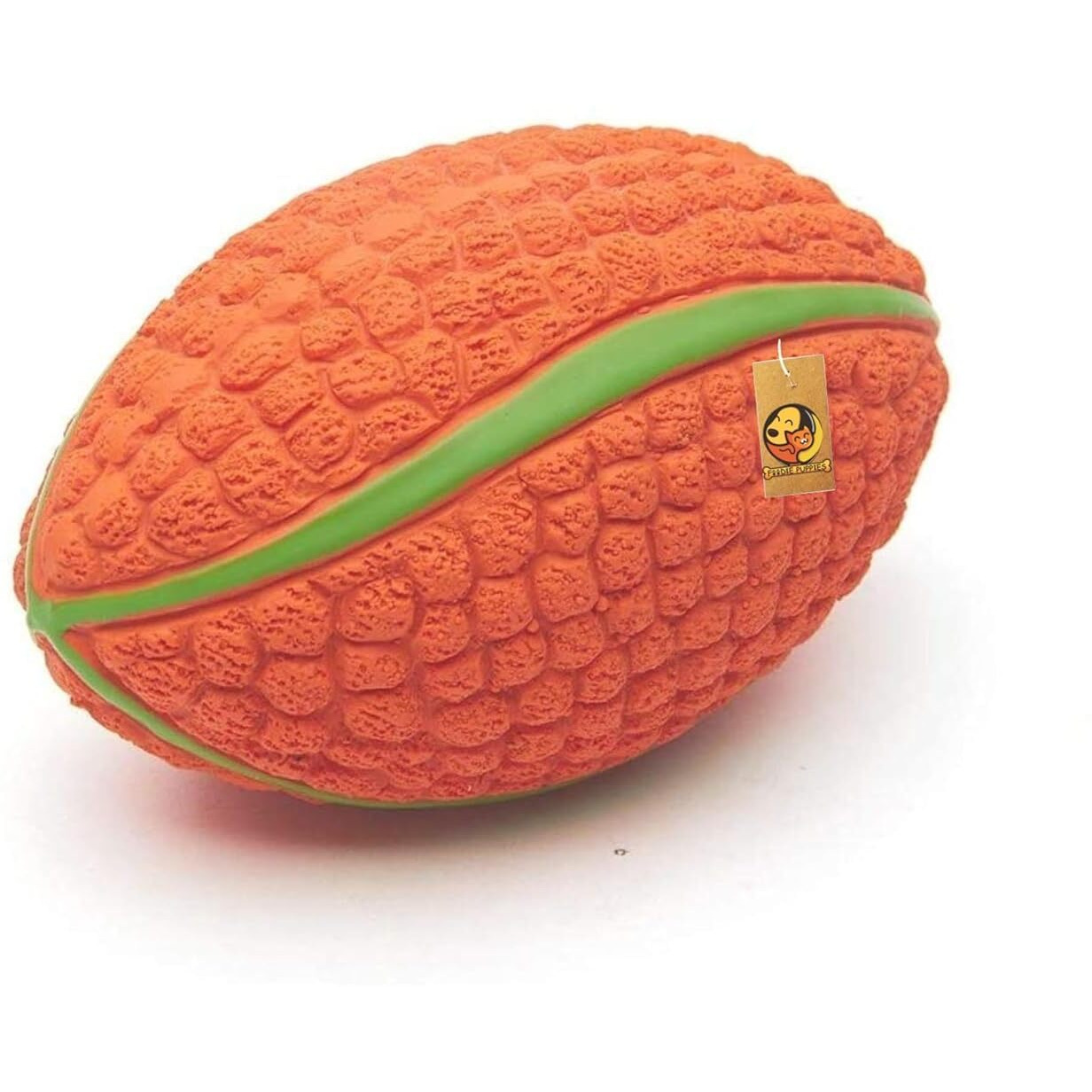Foodie Puppies Interactive Latex Squeaky Chew Toy For Small To Medium Dogs (Corn Rugby - Large) | Durable, Non-Toxic & Soft Teething, Floating, Training & Bouncing Pet Toy