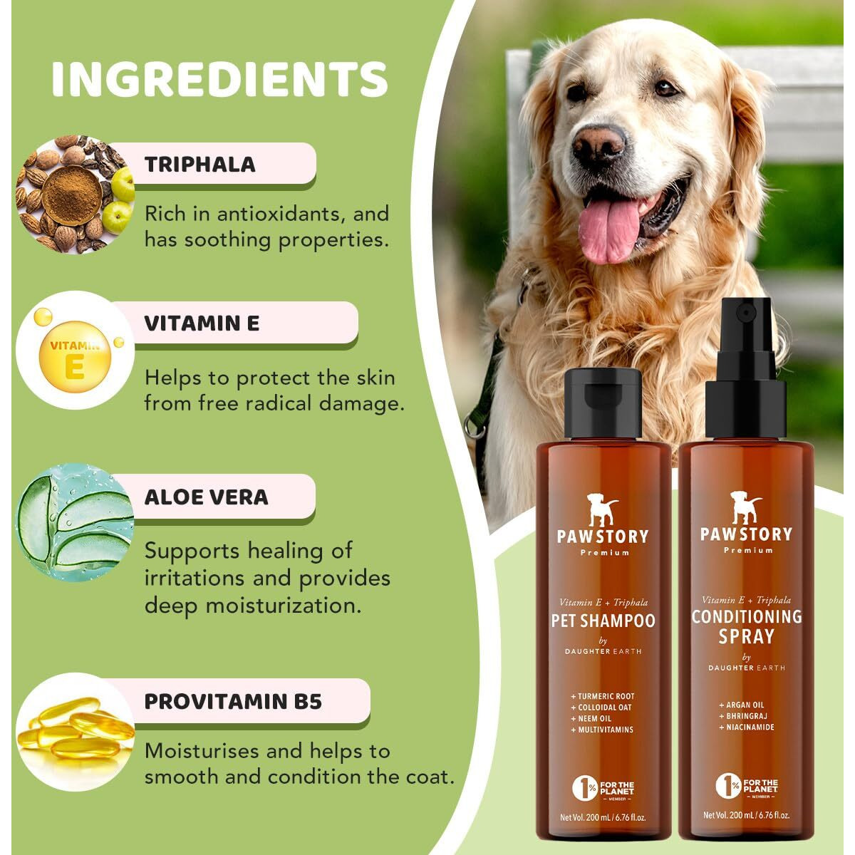Pawstory Bath & Play Kit For Pets | Pet Shampoo & Conditoner Spray & Anti-Stress Chew Toy | Ayurveda Enriched, Plant-Based, 100% Vegan - Combo