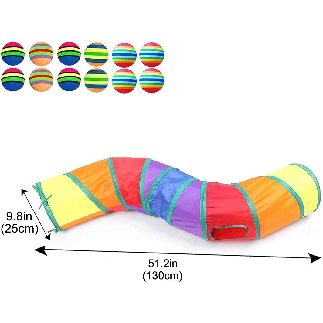 Qpets Cat Toys Cat Tunnel Pet Tube Collapsible Play Toy Indoor Outdoor Kitty Puppy Toys For Puzzle Exercising Hiding Training Toy (2 Way)