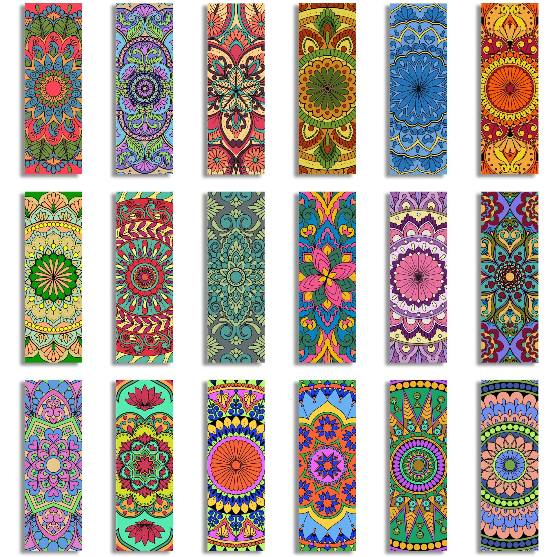 Ambiyaa Set Of 18 Handmade Mandala Bookmarks In Indian Colors