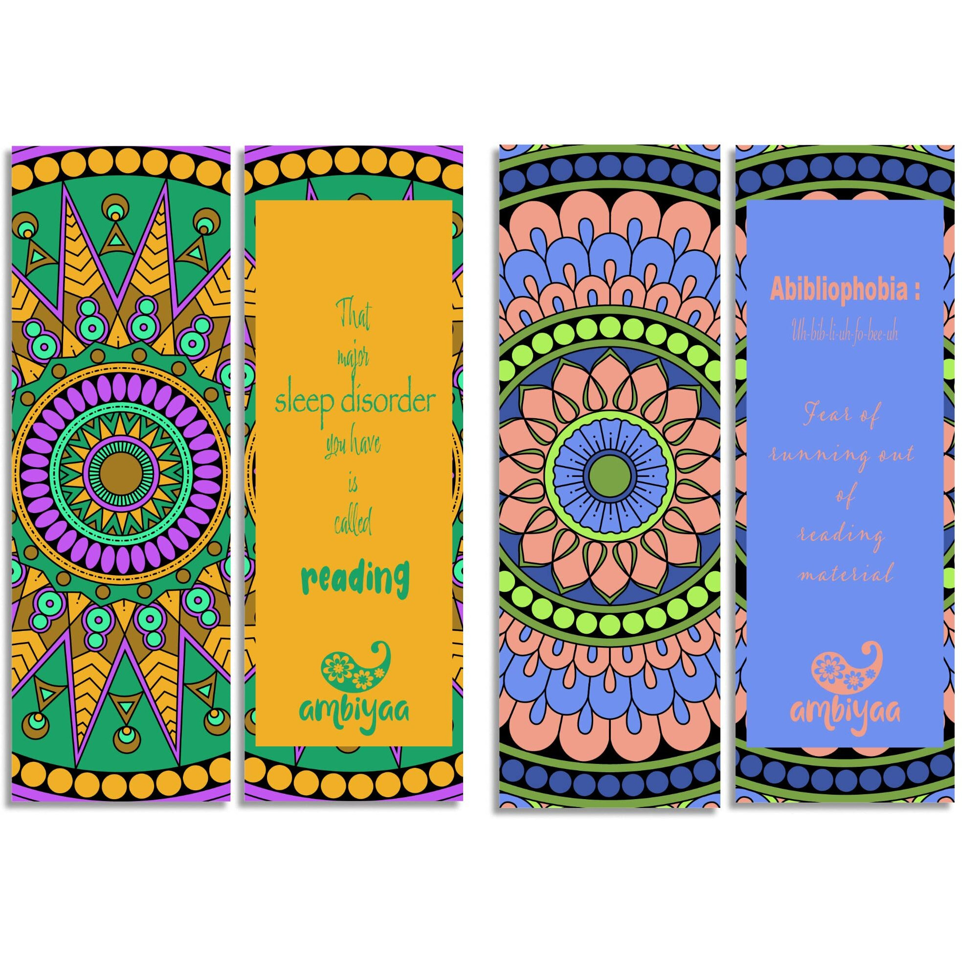 Ambiyaa Set Of 18 Handmade Mandala Bookmarks In Indian Colors