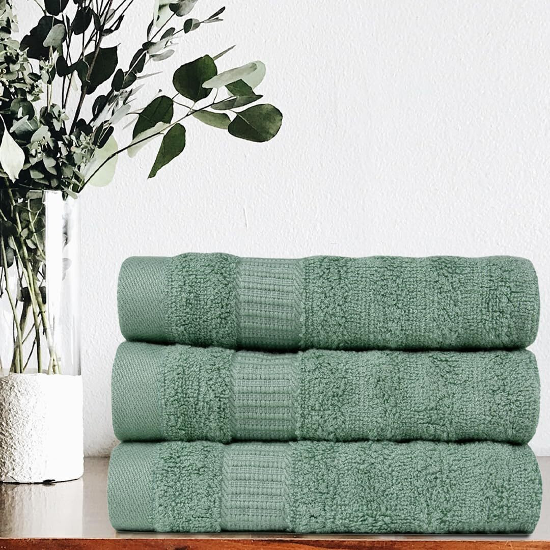 Mush Bamboo Hand Towels Set Of 6 | 100% Bamboo Gym Towel For Men/Women Workout | Ultra Soft, Absorbent & Quick Dry Towel For Gym, Travel, Sports And Yoga | 40 X 60 Cms | 600 Gsm (Green)