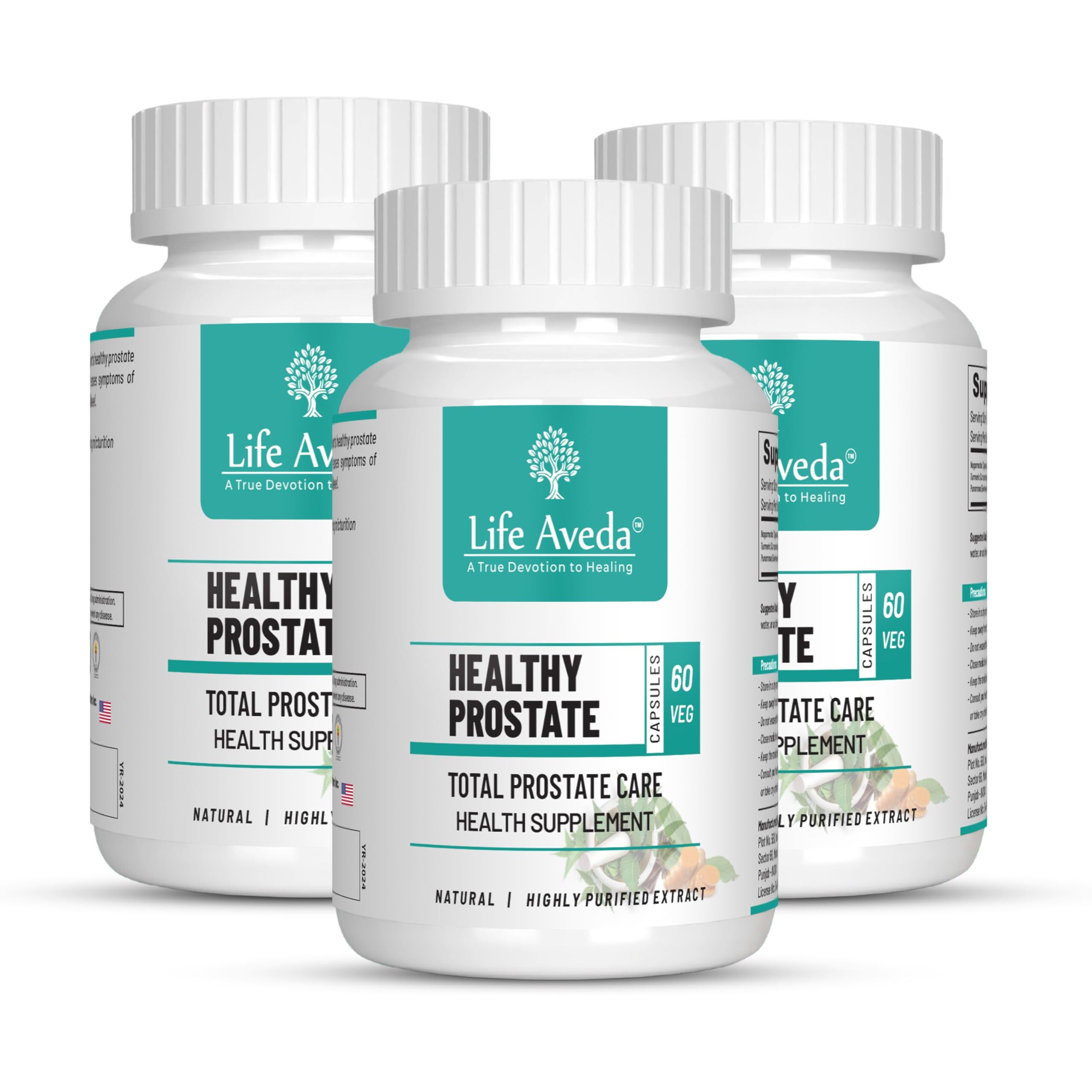 Life Aveda Ayurvedic Prostate Care Capsules | Helps In Prostate Enlargement | Helps With Inflammation, Burning, Infection & Irritation | Male Wellness Products | 180 Caps (3 Month Supply)
