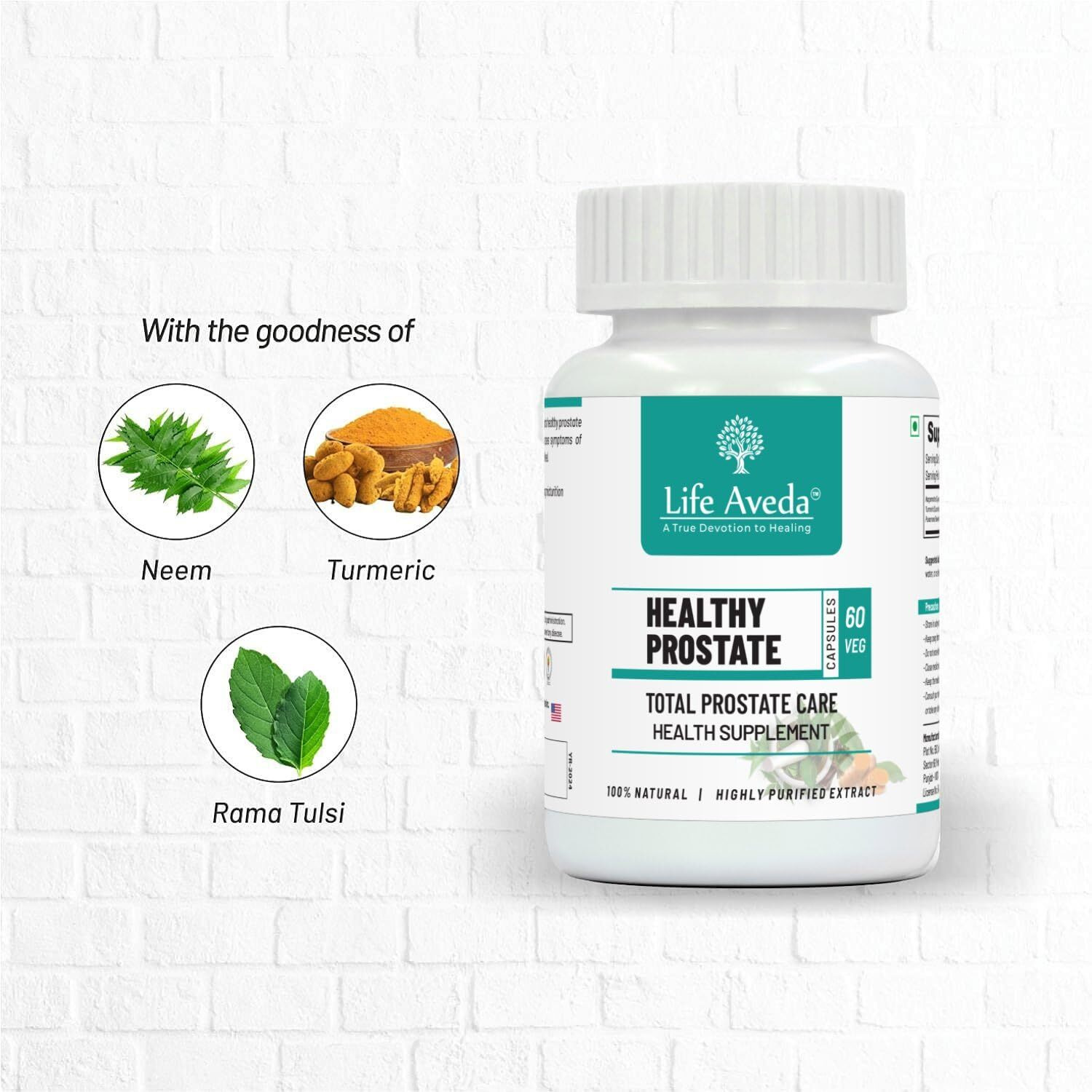 Life Aveda Ayurvedic Prostate Care Capsules | Helps In Prostate Enlargement | Helps With Inflammation, Burning, Infection & Irritation | Male Wellness Products | 180 Caps (3 Month Supply)