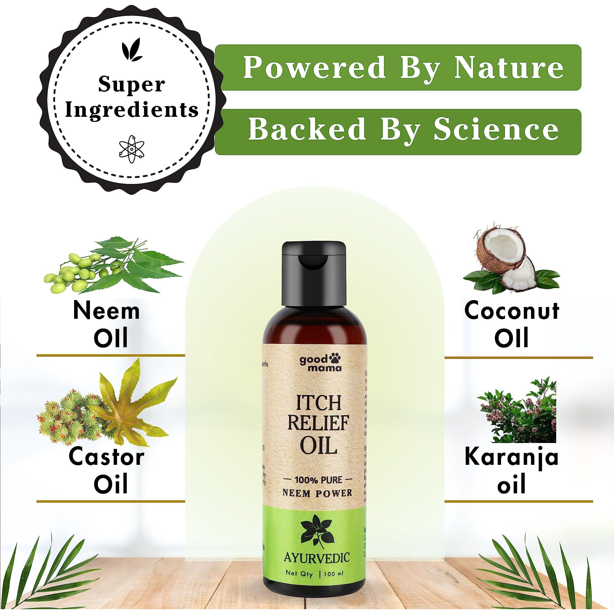 Good Mama Quick Relief Tick & Flea Ayurvedic Oil For Dogs & Cats - Kills Infestation, Soothes Itchy Flaky Skin, Moisturises Dull Coat, Enriched With Premium Neem | Castor | Karanj | Coconut Oils 100Ml